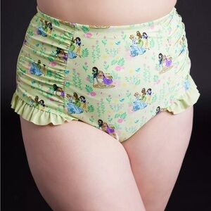 Hot Topic Yellow Floral Princess High-Waist Bikini Bottoms